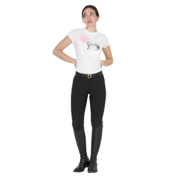 Dames T-shirt Equestro Head In The Clouds van katoen met korte mouwen Wit Dames T-shirt Equestro Head In The Clouds van katoen met korte mouwen Wit