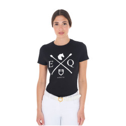 T-shirt femme Equestro EQ coton manches courtes Noir T-shirt femme Equestro EQ coton manches courtes Noir