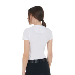 T-shirt femme Equestro coupe slim imprimé Moonlight manches courtes Blanc
