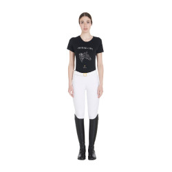 T-shirt femme Equestro coupe slim Horse Life avec strass manches courtes Noir T-shirt femme Equestro coupe slim Horse Life avec strass manches courtes Noir