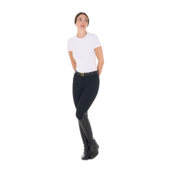T-shirt d’équitation femme Equestro logo ton sur ton