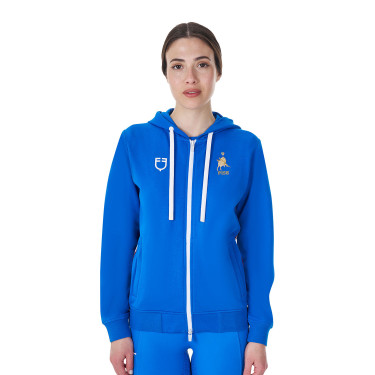 Sweat polaire femme Equestro x FISE Bleu de savoie