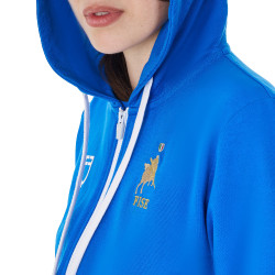 Dames fleece sweater Equestro x FISE Blauw van Savoye