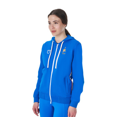 Sweat polaire femme Equestro x FISE Bleu de savoie