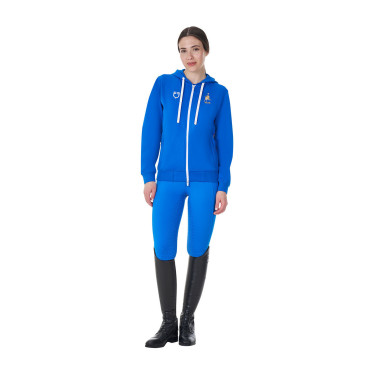 Sweat polaire femme Equestro x FISE Bleu de savoie