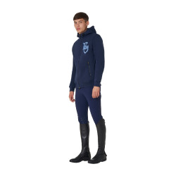 Sweat homme Equestro EQ à zip frontal Marine blazer Bleu marine