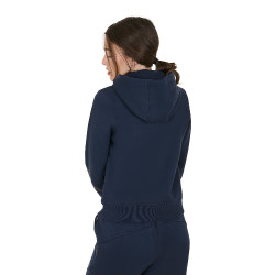 Dameshoodie Equestro Institutional met frontale rits Marineblazer Marineblauw