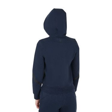 Dameshoodie Equestro Institutional met frontale rits Marineblazer Marineblauw