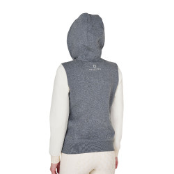 Dames sweatshirt Equestro EQ tweekleurig met ritssluiting aan de voorkant Gemêleerd grijs / antiek wit Dames sweatshirt Equestro EQ tweekleurig met ritssluiting aan de voorkant Gemêleerd grijs / antiek wit