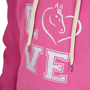 Meisjeshoodie Equestro Winter Love Roze kasteel Meisjeshoodie Equestro Winter Love Roze kasteel