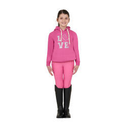 Meisjeshoodie Equestro Winter Love Roze kasteel Meisjeshoodie Equestro Winter Love Roze kasteel