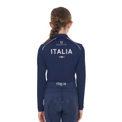 Unisex kindershirt met lange mouwen Equestro x FISE Marineblazer Marineblauw Unisex kindershirt met lange mouwen Equestro x FISE Marineblazer Marineblauw