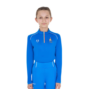 Unisex kindershirt met lange mouwen Equestro x FISE Blauw van Savoye