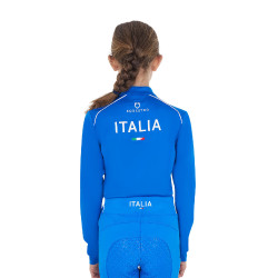 Unisex kindershirt met lange mouwen Equestro x FISE Blauw van Savoye
