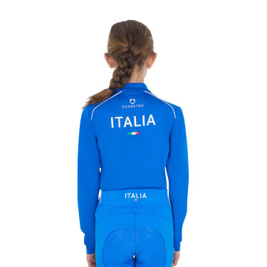 Unisex kindershirt met lange mouwen Equestro x FISE Blauw van Savoye