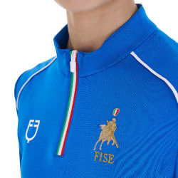 Unisex kindershirt met lange mouwen Equestro x FISE Blauw van Savoye