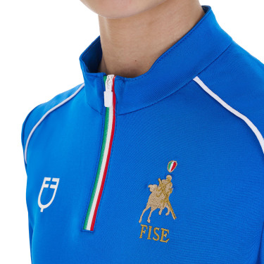 Unisex kindershirt met lange mouwen Equestro x FISE Blauw van Savoye