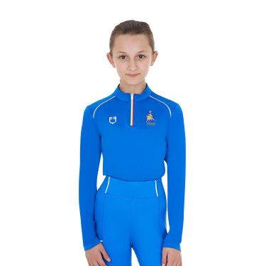 Unisex kindershirt met lange mouwen Equestro x FISE Blauw van Savoye