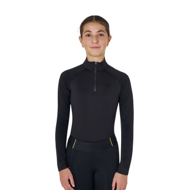 Sous-couche enfant unisexe Equestro en tissu technique Noir / noir