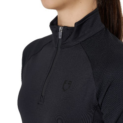 Sous-couche enfant unisexe Equestro en tissu technique Noir / noir