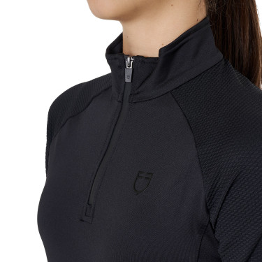Sous-couche enfant unisexe Equestro en tissu technique Noir / noir