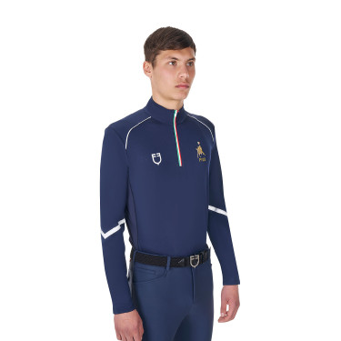 Heren-trainingsbaselayer Equestro x FISE Marineblazer Marineblauw