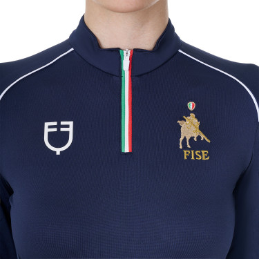 Damesbasislaag voor training Equestro x FISE Marineblazer Marineblauw