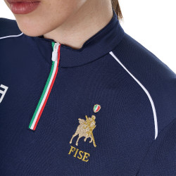 Sous-couche d’entraînement femme Equestro x FISE Marine blazer Bleu marine