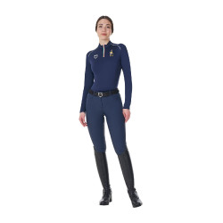 Damesbasislaag voor training Equestro x FISE Marineblazer Marineblauw