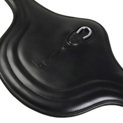 Sangle de saut Equestro en cuir avec protège-boucles Noir
