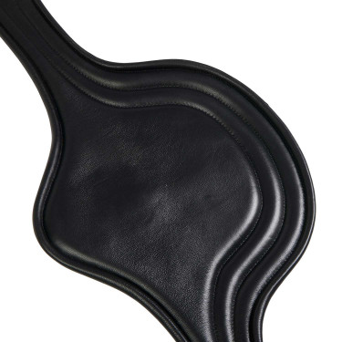 Sangle de saut Equestro en cuir avec protège-boucles Noir