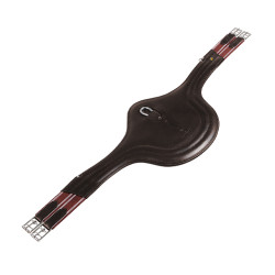 Sangle de saut Equestro en cuir avec protège-boucles Marron foncé Sangle de saut Equestro en cuir avec protège-boucles Marron foncé
