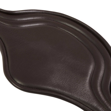Sangle de saut Equestro en cuir avec protège-boucles Marron foncé Sangle de saut Equestro en cuir avec protège-boucles Marron foncé