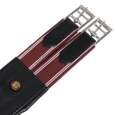 Sangle de saut en cuir Equestro avec élastiques Noir