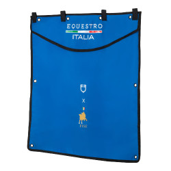 Tenture de box long Equestro x FISE avec logo brodé Bleu de savoie