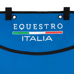 Tenture de box long Equestro x FISE avec logo brodé Bleu de savoie