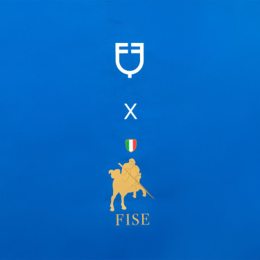 Lange stalafscheiding Equestro x FISE met geborduurd logo Blauw van Savoye