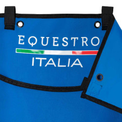 Tenture de box long Equestro x FISE avec logo brodé Bleu de savoie