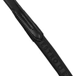 Rênes en cuir et caoutchouc Equestro violet fitting Noir