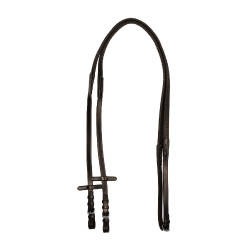 Rênes d’équitation Equestro en cuir et caoutchouc grip