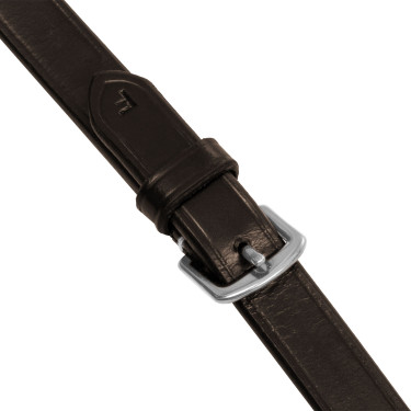 Rênes d’équitation Equestro en cuir et caoutchouc grip