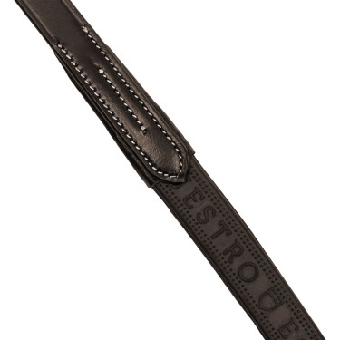 Rênes d’équitation Equestro en cuir et caoutchouc grip