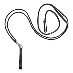 Rênes allemandes Equestro en nylon et cuir doublé Noir