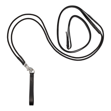 Rênes allemandes Equestro en nylon et cuir doublé Noir