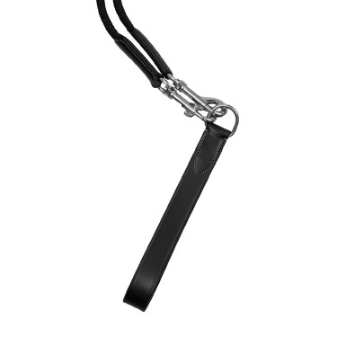 Rênes allemandes Equestro en nylon et cuir doublé Noir
