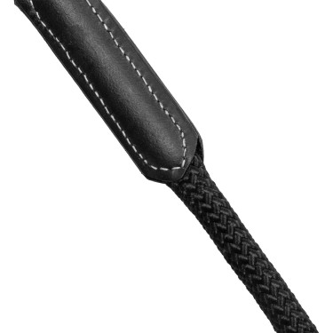 Rênes allemandes Equestro en nylon et cuir doublé Noir