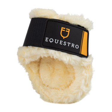Protège-boulets Equestro avec mouton synthétique Noir