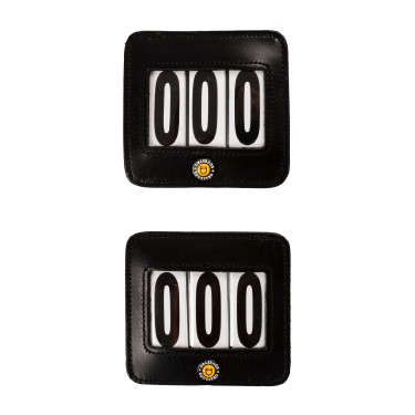 Porte-numéro de concours Equestro 3 chiffres 9×8 cm Noir