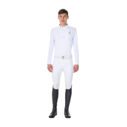 Polo de concours homme manches longues Equestro x FISE Blanc Polo de concours homme manches longues Equestro x FISE Blanc