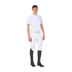 Polo de concours homme Equestro x FISE manches courtes Blanc Polo de concours homme Equestro x FISE manches courtes Blanc